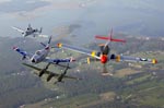 A-10 Thunderbolt, F-86 Sabre, P-38 Lightning and P-51 Mustang